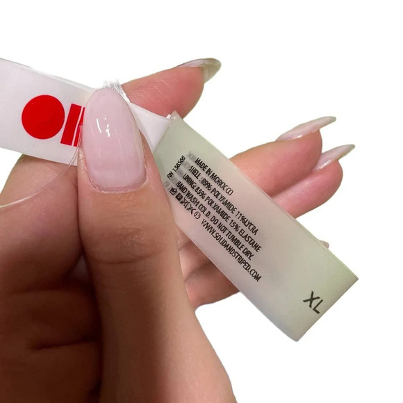 Solid & Striped Lime Green White Plaid Gingham Reversible Bikini Bottom Size XL - Picture 7 of 8